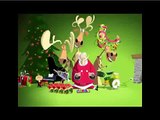 Funny cartoon of Santa Claus Playing Jingle Bells