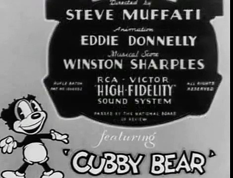 Cubby Bear Croon Crazy 1933 Van Beuren Studios