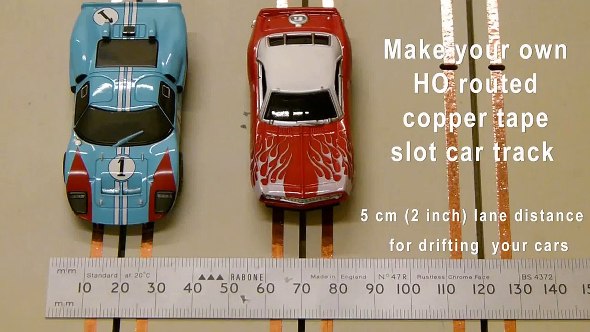 routed ho slot car track