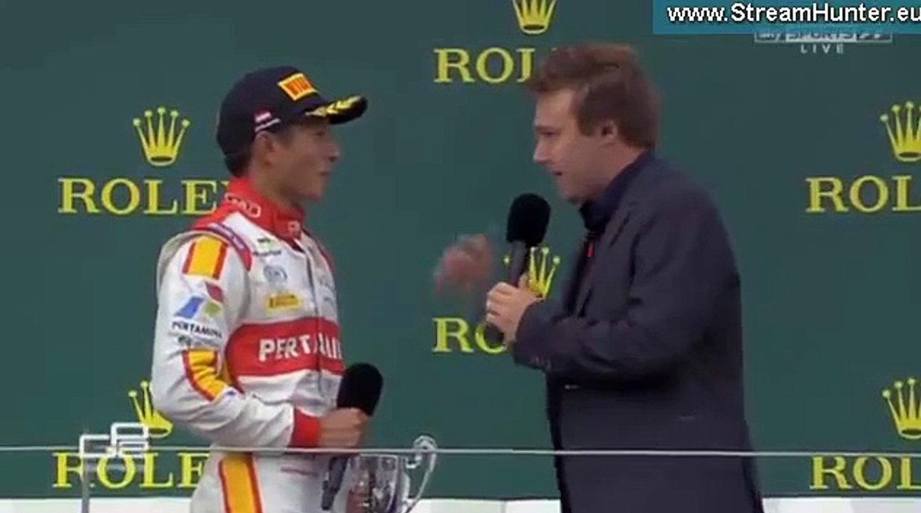 Rio Haryanto / Podium + Interview / Indonesia Raya / GP2 Series 2015 / Sprint Race / Austria