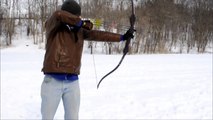 Shooting Snowman, Three Arrows at Once - Toronto Archery Range