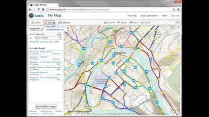 Créer et utiliser des Web Map ArcGIS