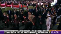لحظة مغادرة الرئيس السابق عدلى منصور قصر القبة والرئيس السيسى يودعة