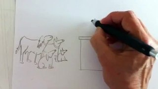 cat and dog unfinished cartoon