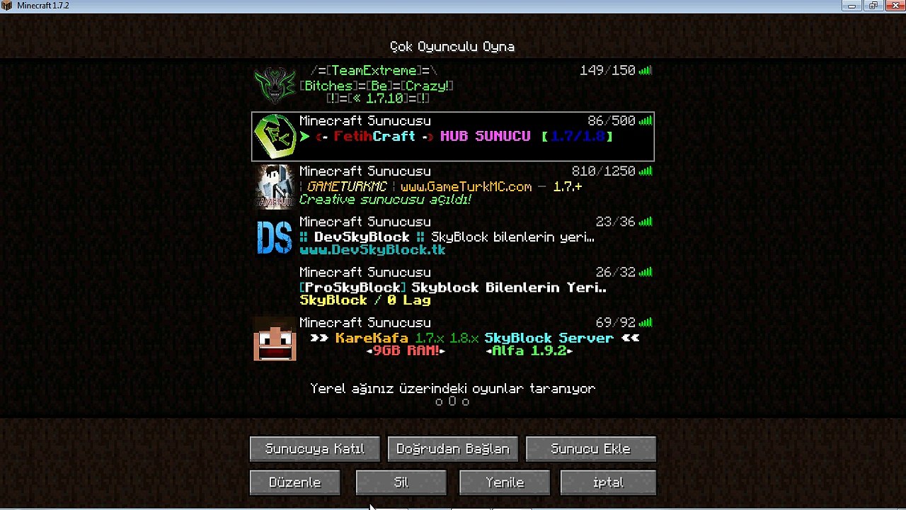 Minecraft Serverlar ve Portları
