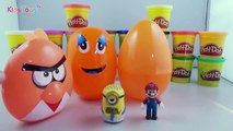 Kinder Surprise Eggs Play Doh Minions Minnie Mouse Lightning McQueen Surprise Eggs Angry Bird