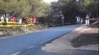 car nearly hits man