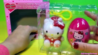 HELLO Kitty Candy Toy Set Christmas Holiday edition Surprise egg and stickers MsDisneyReviews