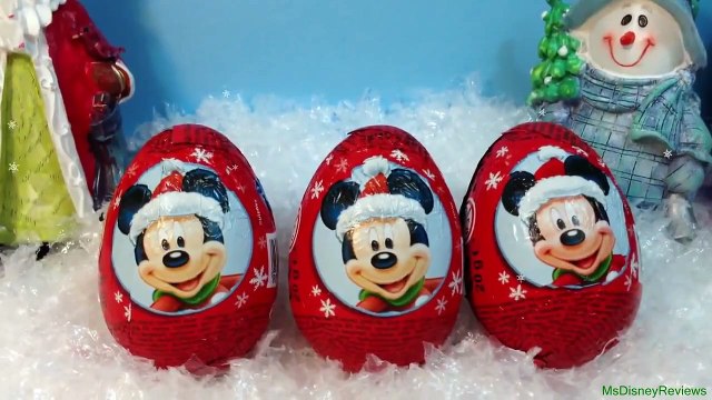 2013 CHRISTMAS Surprise eggs MICKEY Mouse club Unwrapping 3 eggs MsDisneyReviews