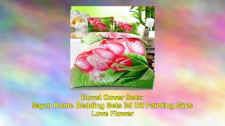 Saym Home Bedding Sets 3d Oil Painting Girls Love Flower