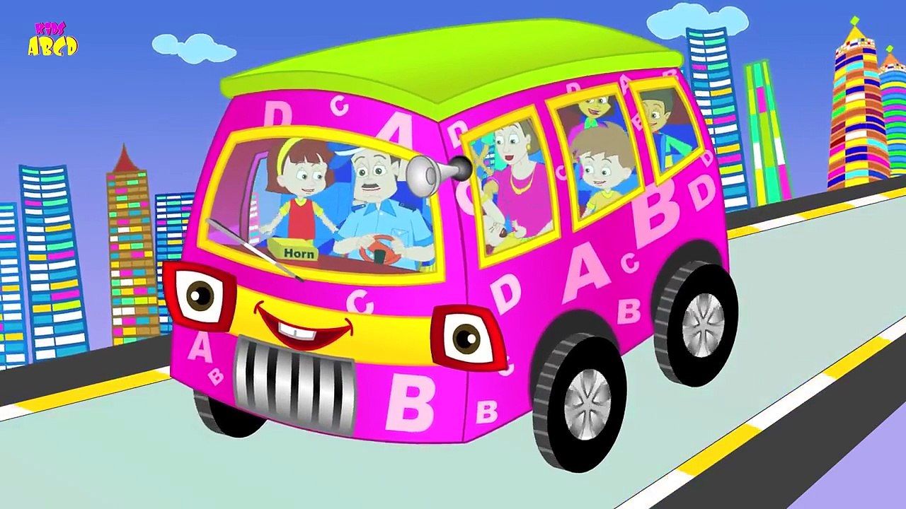 The Wheels On The Bus Go Round And Round English Nursery Rhymes for Children, Kids and Bab