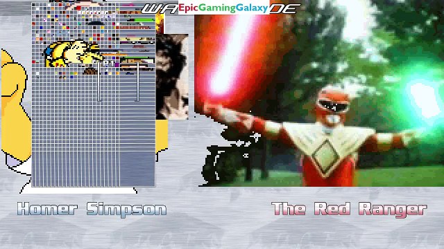 Red Ranger VS Homer Simpson From The Simpsons Series In A MUGEN Match / Battle / Fight