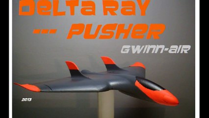 RC FLYING:  [Hobbyzone?] Delta Ray  - CUSTOM TWINN FIN PUSHER Jet