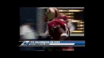 Terrell Owens celebrates on the Dallas Star and gets laid out Hangover style