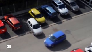 Blonde woman stars in worlds worst car parking fail thats almost too painful to watch