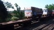 Trucks On Train Video RORO Train Carrying Trucks in Konkan Indian Railway
