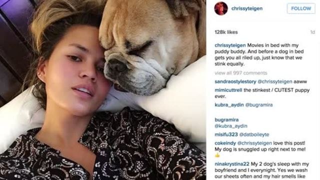 Chrissy Teigen Makeup-Free on Instagram
