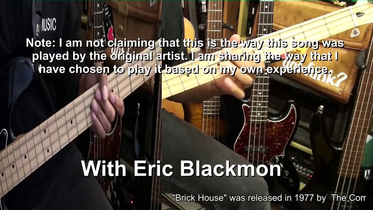 The Commodores BRICK HOUSE Funk Bag Bass Guitar Lesson EricBlackmonMusicHD