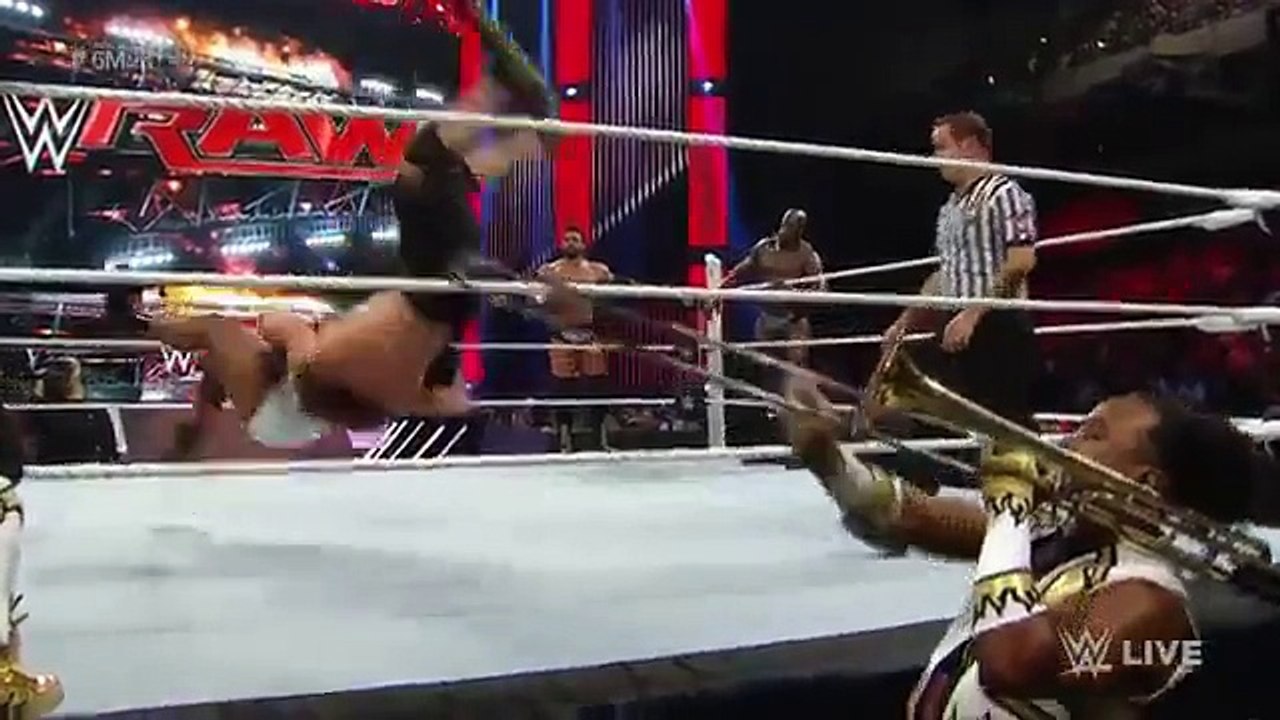 prime time players & john cena vs seth rollins & new day - raw 9/7/15