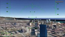 Google Earth Flight Simulator - Flying over Barcelona