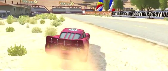Rayo McQueen & Mate & Giovanni Disney Pixar Cars Mater National Race Track Championship!