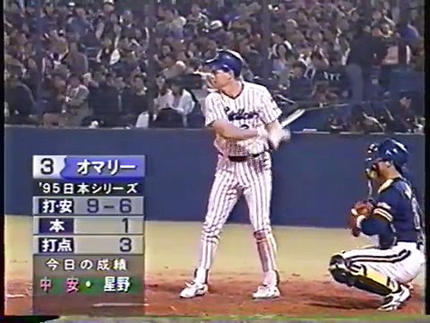 星野オリックス）のピッチング　打者オマリー　95年日本シリーズ