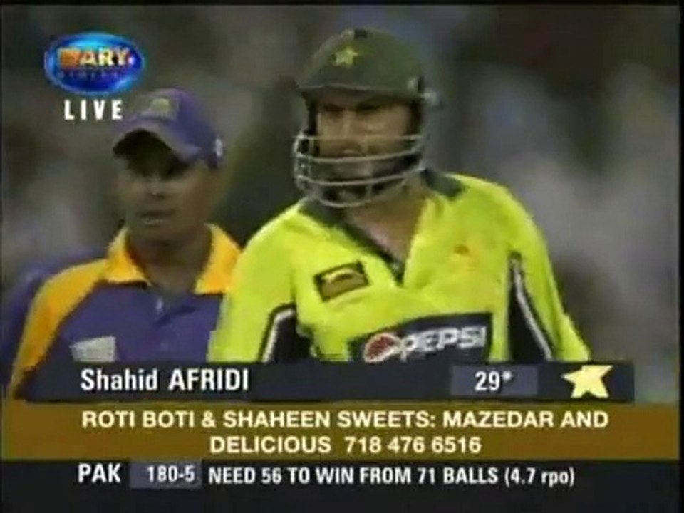 Shahid Afridi 6 Sixes in over
