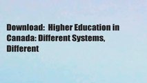 Download:  Higher Education in Canada: Different Systems, Different