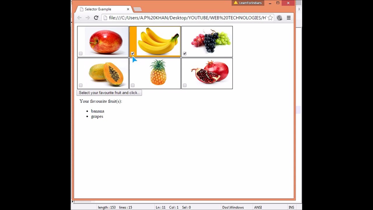 HTML5-SELECTOR AND SECTION EXAMPLE (IN ENGLISH)