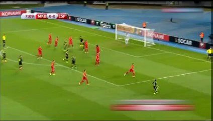 الهدف الاول للمنتخب الاسباني امام مقدونيا