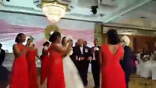 Seifu Fantahun wedding Dancing with bridesmaids and groom maids