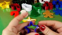 Play Doh Christmas Cookie Cutter How-To Candy Cane Snowman Gingerbread Man Playdoh Playdough