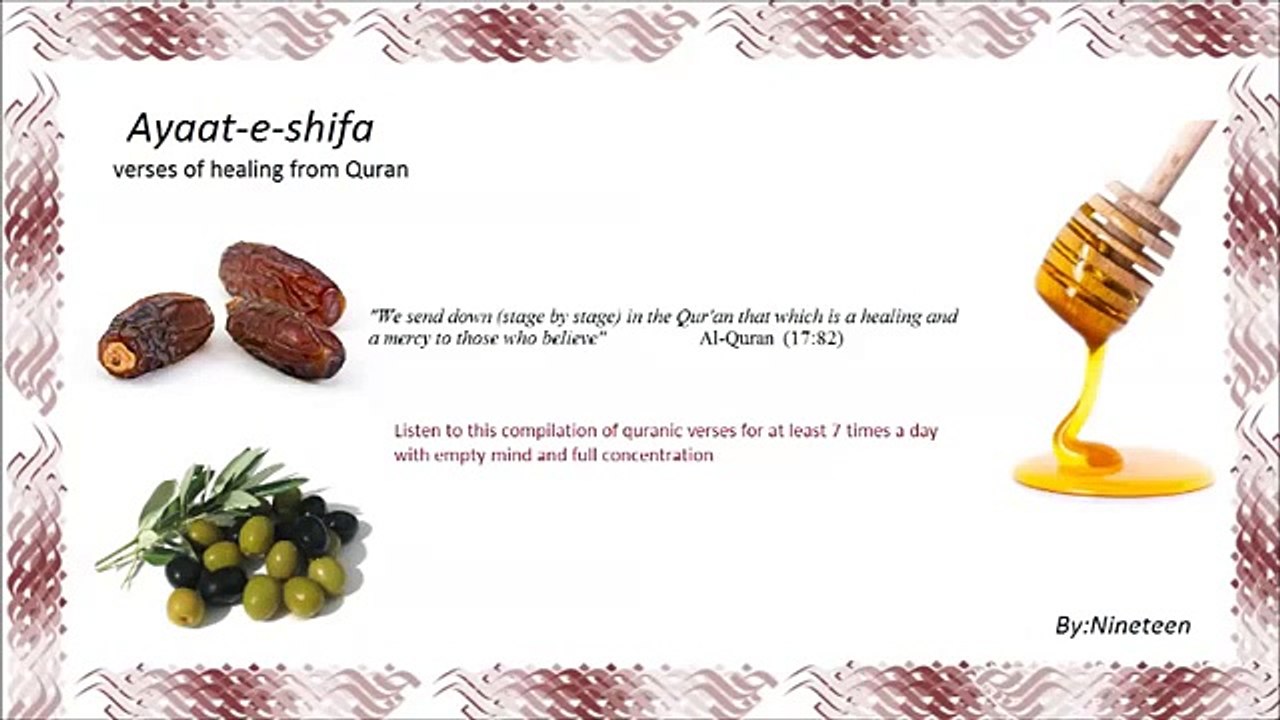 Ayaat-e-shifa,verses of healing,cure and healing for every disease
