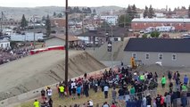 Incredible footage shows truck smoothly flying over 166 foot gap