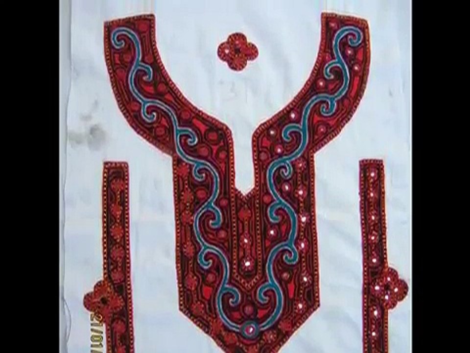 Sindhi Hand Embroidery, Balochi  Embroidery, Afghan Embroidery, Needle work, Embroidered Neck