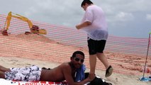 Drunk guy on  Miami Beach caught stealing