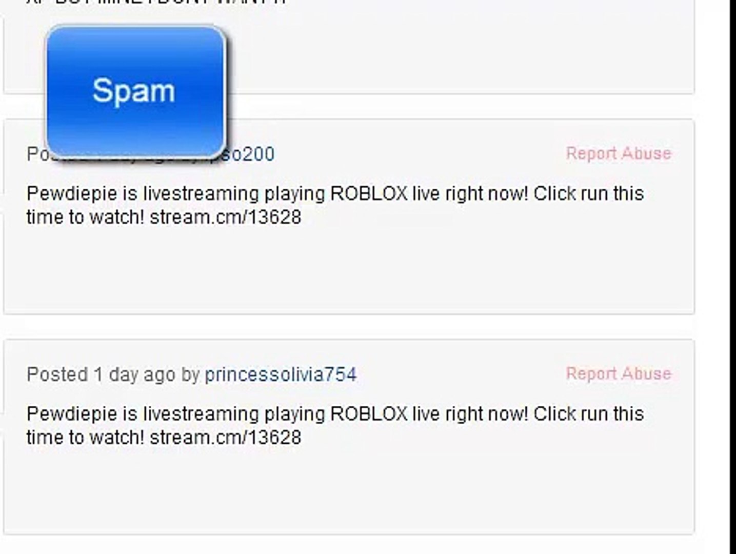 Spam And Non Spam Comments On Roblox Video Dailymotion - spam roblox