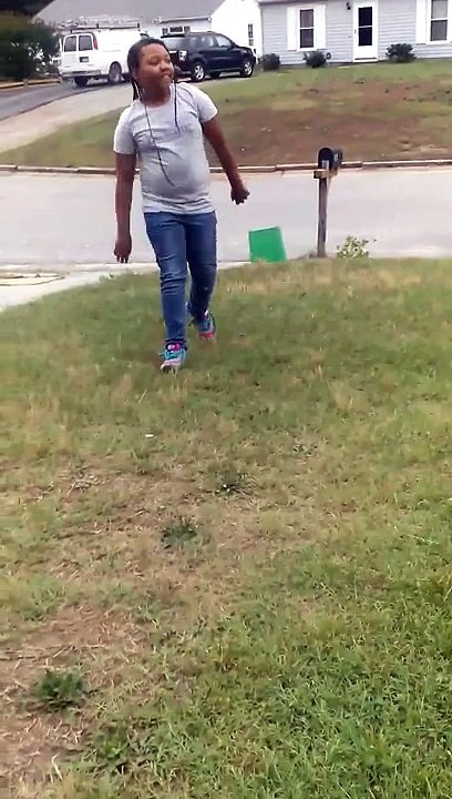 Crazy wild animal girl chasing two little boys