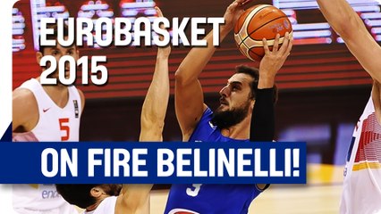 ON FIRE Marco Belinelli Beats the Shot Clock from Range! - EuroBasket 2015