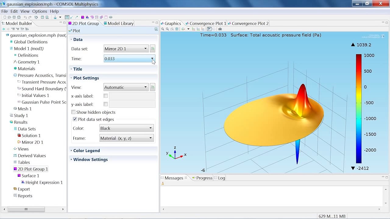 Creating a COMSOL Plot using Mirror, Extrusion, and Sector Data Sets