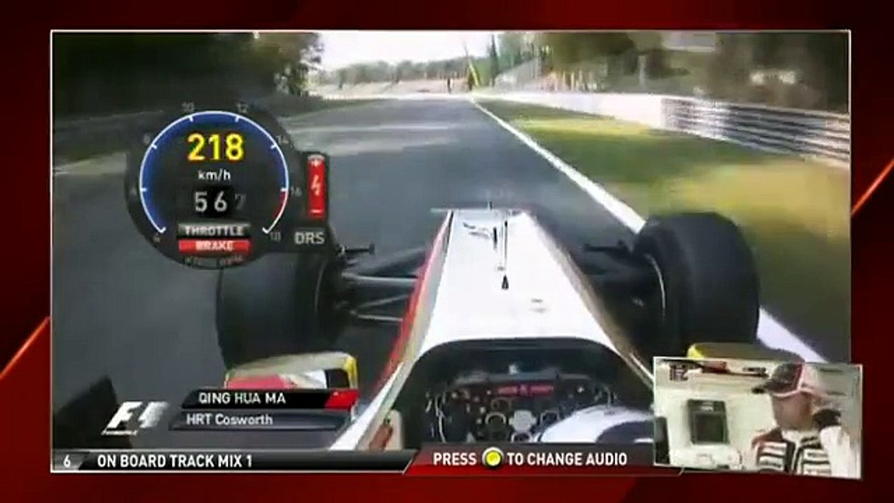 F1 2012 - R12 - Ma Qing Hua onboard Monza FP1