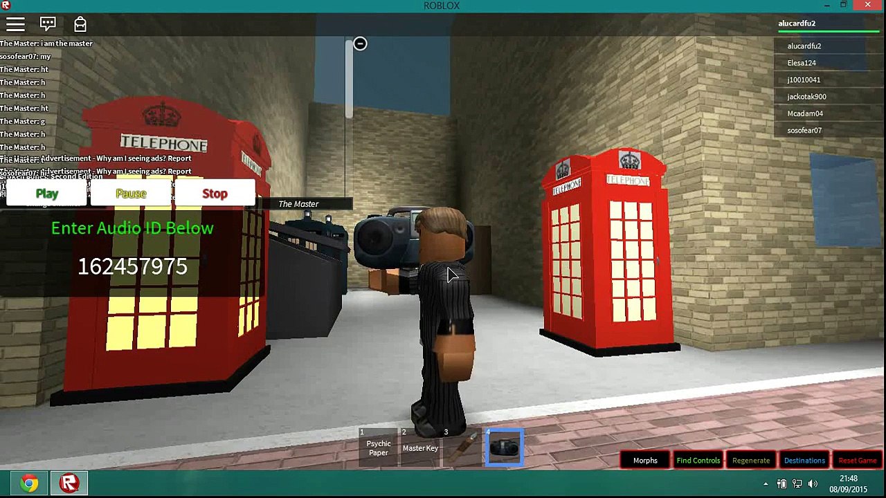 Roblox gameplay Doctor Who Travel in Time 2013 tardis tutorial