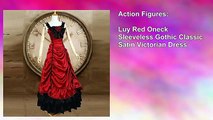 Luy Red Oneck Sleeveless Gothic Classic Satin Victorian Dress