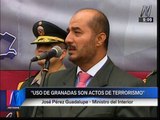 Pérez Guadalupe tras muerte de policía: 'Atacar con granadas ya es terrorismo'