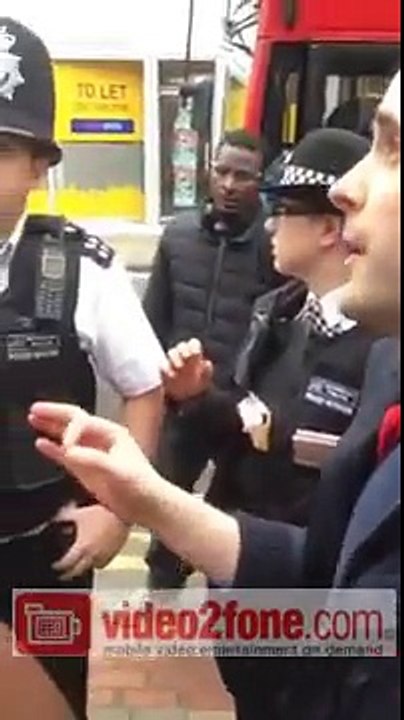 Stop and Search aka Carding: 15-20 Police attempt arrest a man in Croydon, South London - England.