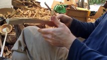 Part 2 Carving the spoon with bent and hook knives.