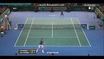 When Tennis Gets beautiful! Federer vs Del Potro Funny Jump Moment ATP PARIS MASTERS 2013