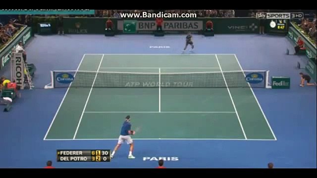 When Tennis Gets beautiful! Federer vs Del Potro Funny Jump Moment ATP PARIS MASTERS 2013
