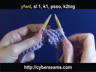 Knitting Abbreviations - yfwd sl1 k1 psso k2tog
