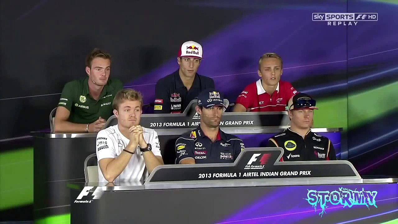 F1 2013 Indian Grand Prix FUNNY Nico Rosberg, Cow decided to cross the motorway!!